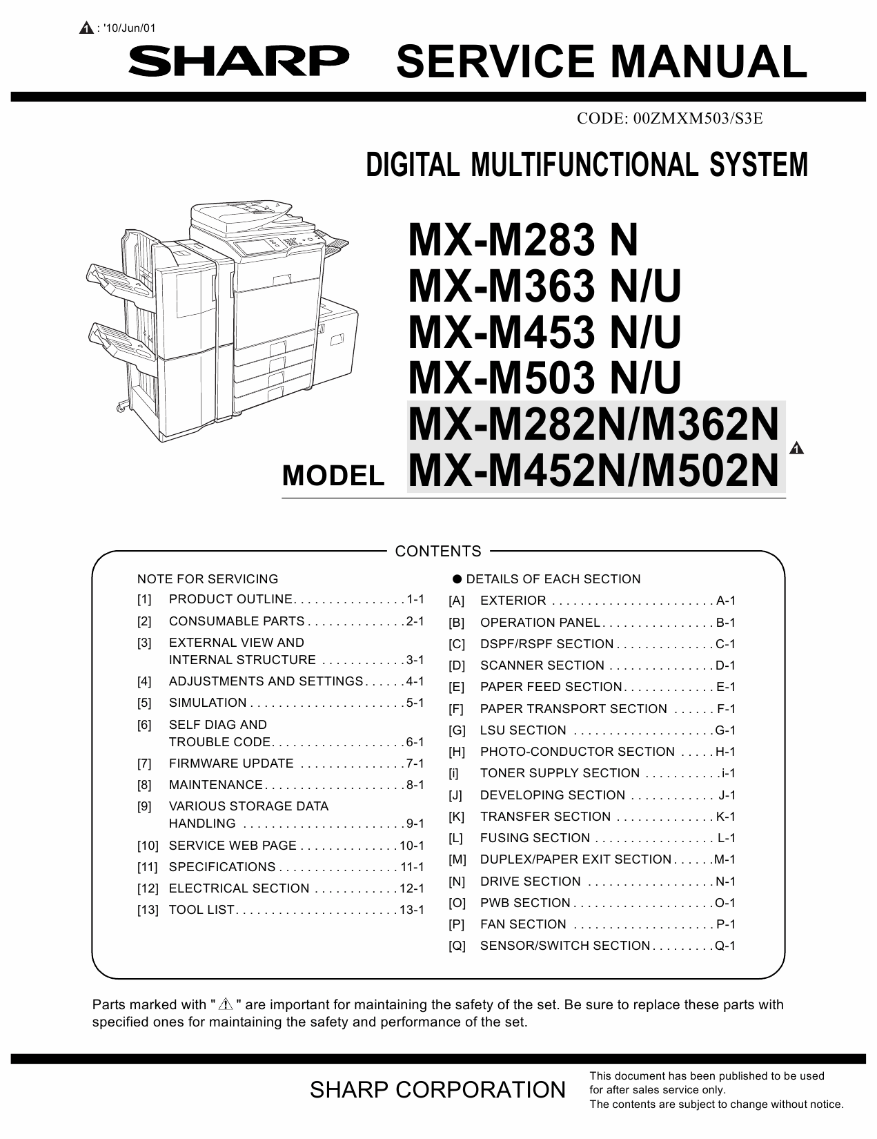 SHARP MX M282 M362 M452 M502 N Service Manual-1